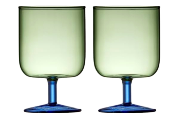 Lyngby Glas  Torino Vinglas 30 cl 2 st Grön/Blå