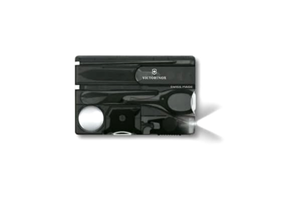 Victorinox  fickkniv Swiss Card Lite (13 funktioner, LED-ljus, lupp, sax, stift) svart, transparent