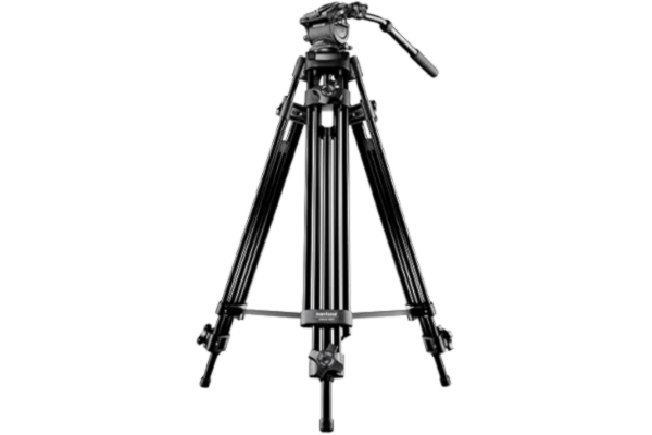 Mantona  Dolomit 1300 videostatief, 188 cm (incl. fluid-kantelaar met waterpas, snelwisselplaat, zwenkhandgreep, transporttas) voor DSLR en videocamera
