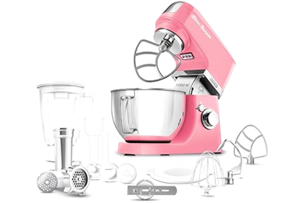 Sencor  STM 6354RD Robot Multifonctions 1 000 W Robot Pâtissier, Blender Professionnel 8 Vitesses Fonction PULSE Bol d'Acier Inoxydable 4,5 L