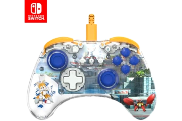 PDP  REALMz Wired LED Light-up Pro Controller: Tails For Nintendo Switch & Nintendo Switch, OLED Model, Transparent