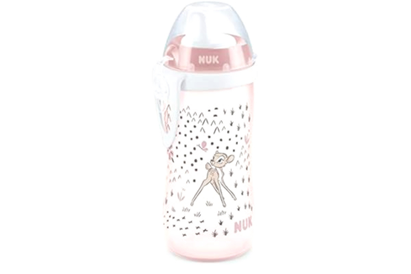 Nuk NUK Disney Bambi Kiddy Cup med hård drickkopp, 300 ml, läckagesäker, från 12 månader, BPA-fri, rosa, 1 st