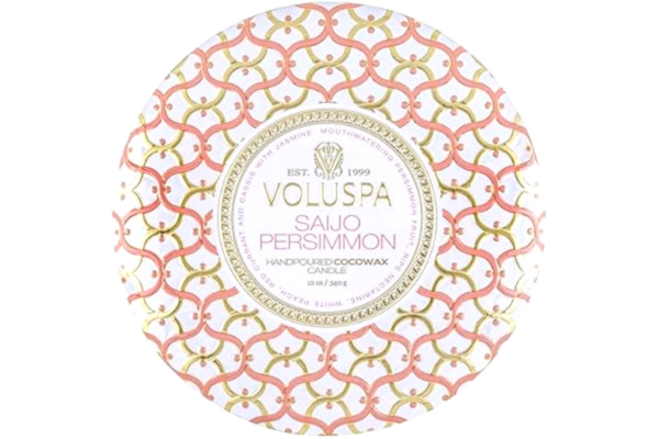 Voluspa  3-Wick Candle Decorative Tin Saijo Persimmon 340g