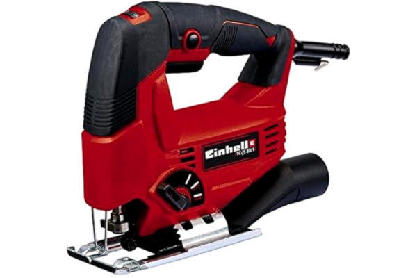 Einhell  TC-JS 80/1 Electric Jigsaw | 80mm Cutting Depth, Swivel Soleplate For 45° Mitre Cuts, Pendulum Action, Electronic Speed Control, Dust Extractor | Power Saw For Wood, Plastic and Metal