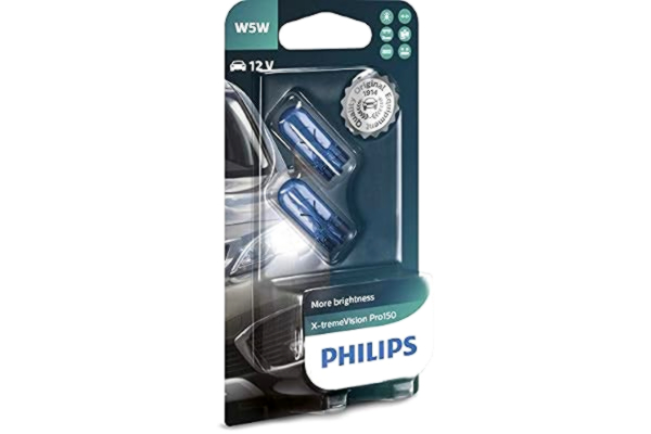 Philips  563230 X-tremeVision Pro150 W5W signallampa för bil, dubbel blister, vit