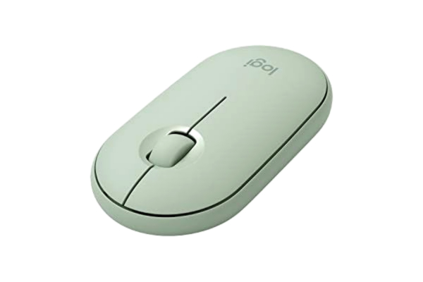 Logitech  Pebble Wireless Mouse, Bluetooth Or 2.4 GHz with USB Mini-Receiver, Silent, Slim Computer Mouse with Quiet Click for Laptop/Notebook/PC/Mac - Eucalyptus