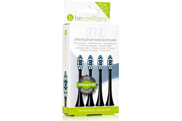 BeconfiDent Beconfident Sonic borsthuvuden 4-pack blekande svart.