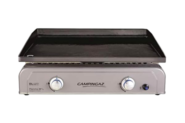 Campingaz  Plancha Gaz BF L, 2 Brûleurs en Acier, Puissance 6 kW avec la Technologie Blue Flame, Plancha à Poser, Large Plancha à Revêtement Anti-adhésif, Cuisson Teppanyaki