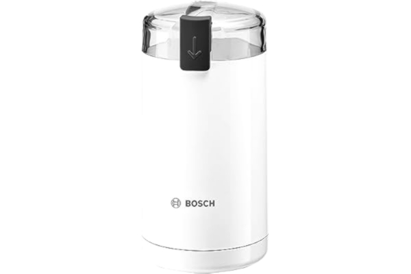 Bosch  kaffekvarn med knivblad av rostfritt stål och kapacitet på 75 gram, inbyggd säkerhets strömbrytare, vit