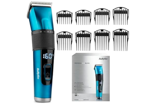 BaByliss  Japanese Steel Hårklippare - Litiumbatteri, 160-Minuters Drift, 3-Timmar Fulladdning, Inkluderar Hårt Förvaringsfodral, Svart, E990E