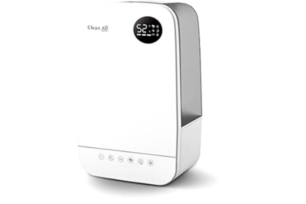 Clean Air Optima  CA-606 - Humidificateur d’air ultrason avec ioniseur et aromathérapie - Idéal pour les pièces jusqu'à 65m²/160m³ - Performance d´humidification 120 ml/h à 480 ml/h… (White)