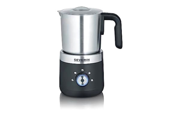 Severin SEVERIN 550 W mjölkemulgerare, mjölkskummare, 300 ml rostfritt stål, elektrisk mjölkskummare, 5 program och varm/kall, rostfritt stål/svart funktion, SM 3588