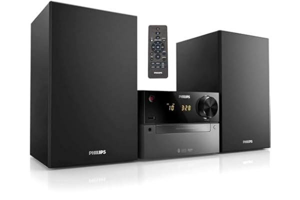 Philips  M4505/12 Mikro Stereoanläggning med Bluetooth (DAB+/FM Radio, USB, CD, MP3-CD, 60 W, Ljudingång, USB-port för Laddning, Basreflexhögtalare, Digital Ljudkontroll)