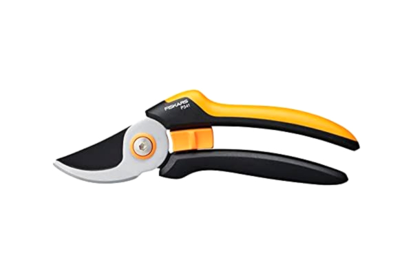 Fiskars  Sécateur à Lame Franche L, Solid, P341, Pour Branches et Rameaux Frais, Revêtement Antiadhésif, Lame en Acier Inoxydable, Longueur : 20,5 cm, Noir/Orange, 1057164