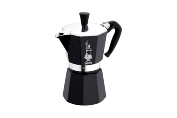 Bialetti  – Moka Express: Klassisk Espressobryggare För Spishäll, Kokar Riktigt Italienskt Kaffe, Kaffebryggare Moka 1 Kopp (60 Ml), Aluminium, Svart