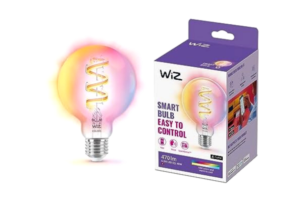 WiZ  Color, RGB - Smart LED belysning (WiFi och Bluetooth), G95, E27, 2200-6500 Kelvin, Dimbar i kallvitt till varmvitt och 16 miljoner färger