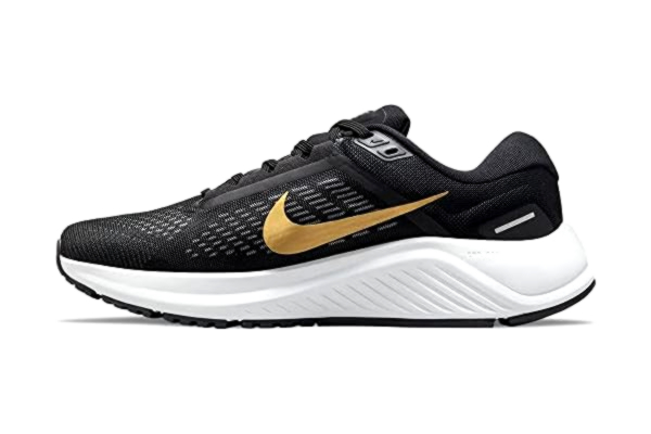 Nike  Air Zoom Structure 24, Chaussure de Course Femme, Black MTLC Gold Coin Anthr, 40 EU