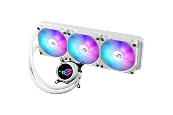 Asus ASUS ROG STRIX LC III 360 ARGB vit allt-i-ett flytande CPU-vattenkylning vit (tre adresserbara ROG ARGB-fläktar, antivibrationsgummi, kompatibel med Intel LGA 1700, 1200, 115X, AMD AM5, AM4)