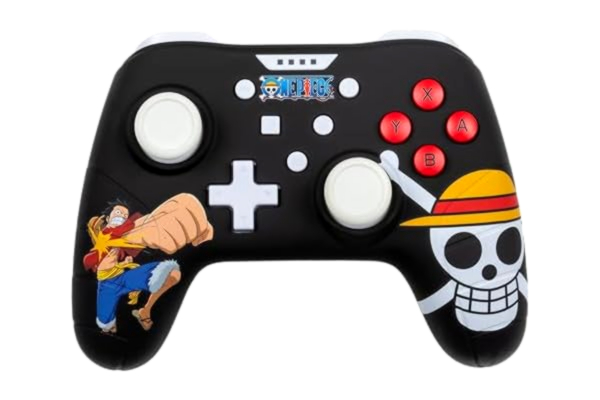 Konix  One Piece Wired Controller för Nintendo Switch, OLED-omkopplare och PC - Vibrationsfunktion - 3 m kabel - Luffy Pattern - Svart