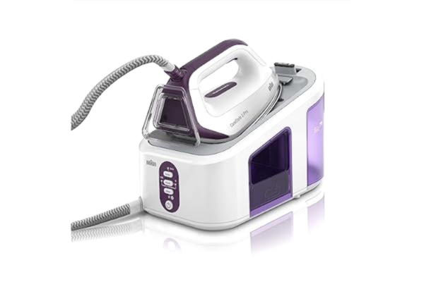 Braun  CareStyle 3 Pro IS 3155 VI Ångstrykstation – Ångstrykjärn med FreeGlide-3D-stryksula, 2 400 watt, pumptryck 6,5 bar, ångpuff 430 g/min, vertikal ångning, 2 l vattentank, lila
