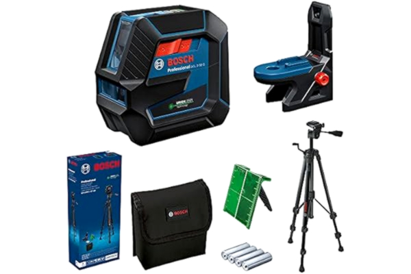 Bosch  Professional Kombilaser GCL 2-50 G (grön laser, interiör, RM 10-fäste, stativ BT 150, synligt arbetsområde: upp till 15 m, 4x AA batterier, i kartong)