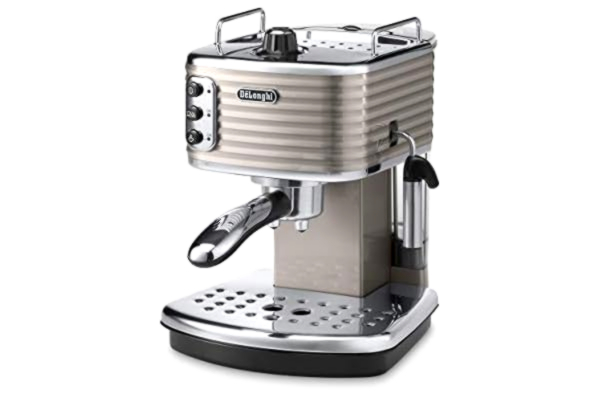 DeLonghi De'Longhi Scultura Traditional Barista Pump Espresso Machine, Coffee and Cappuccino Maker, ECZ351BG, Champagne