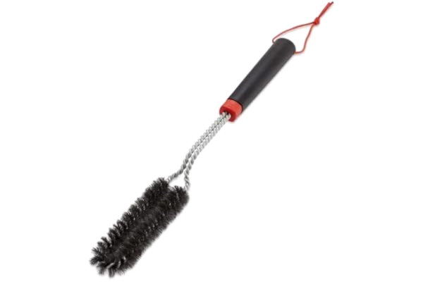 Weber  Grillborste - Smal, 45cm Lång, med Halksäkert Grepp, Hållbara och Rostfria Stålborstar, Perfekt för Smala Mellanrum, Passar Alla Grilltyper - Svart (6279)