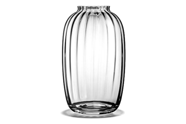 Holmegaard  Vase H25.5 cm Primula optiskt mönster i munblåst glas, klar