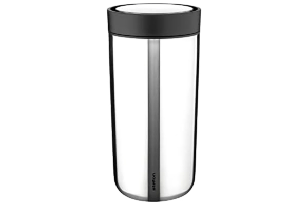 Stelton  to-Go Click - Termoskopp, dubbelväggig vakuumflaska - Rostfri, läckagesäker kaffekopp/temugg med smart klicklock - Varma och kalla drycker - 0,4 liter, stål