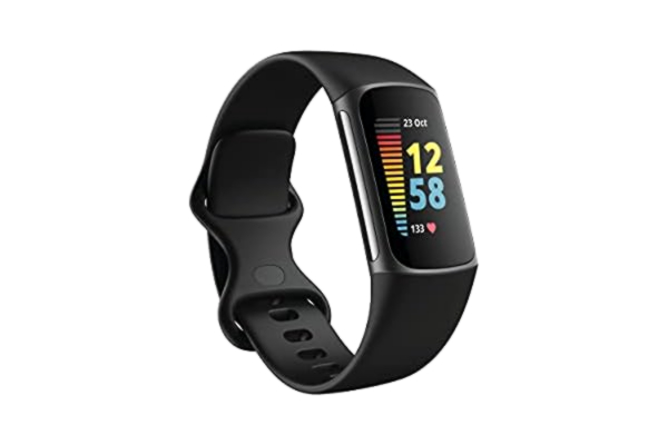 Fitbit  Charge 5 - Grafit rustfrit stål - aktivitetssporer med uendelighedsbånd - silikone - sort - håndledsstørrelse: 130-210 mm - display 1.04 - Bluetooth, NFC