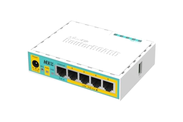 MikroTik Mikrotik hEX PoE lite Routeur connecté Fast Ethernet Blanc