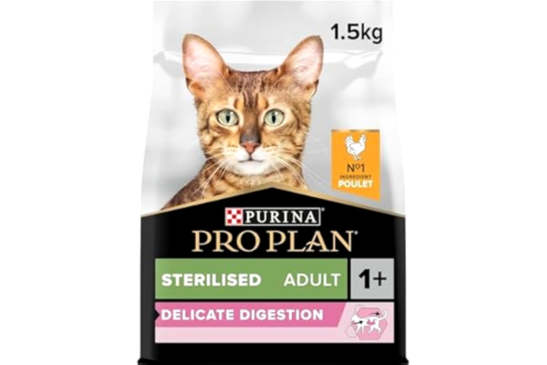 Purina ProPlan Purina Pro Planet | Steriliserad vuxen 1+ delikat matsmältning | rik på kyckling | kibble | katt | 1,5 kg väska