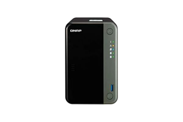 QNAP  TS-453D-4G 24TB NAS Drive - 4 Bay Desktop NAS-behuizing, geïnstalleerd met 2 x 12 TB Seagate IronWolf-schijven, inclusief IronWolf Health Management & Rescue Data Recovery Services