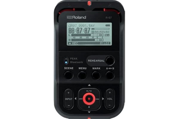 Roland  R-07 High-Resolution Portable Audio Recorder, Ultra-Portable Recorder with Wireless Listening And Remote Control, Black