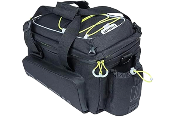 Basil  Miles Mik, Unisex bagagedragertas voor volwassenen, Black Lime, 9-36L