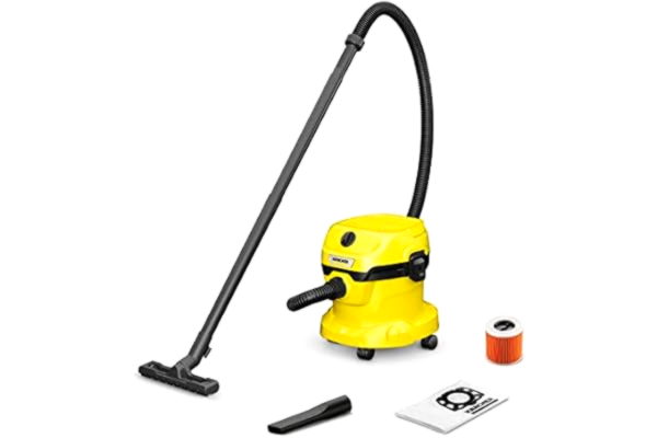 Kärcher  Grovdammsugare för vått och torrt WD 2 Plus V-12/4/18/C, blåsfunktion, effekt: 1000 W, plastbehållare: 12 l, sugslang: 1,8 m, inkl. patronfilter, våtfilterpåse, golv- och fogmunstycke