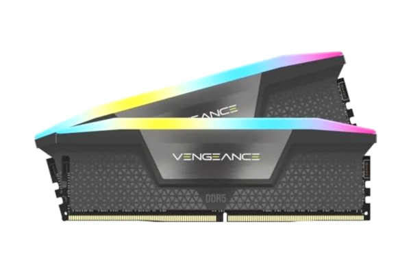 Corsair CORSAIR VENGEANCE RGB DDR5 64GB (2x32GB) DDR5 6000MHz CL30 AMD EXPO Intel XMP iCUE Kompatibelt datorminne – Grå (CMH64GX5M2B6000Z30)