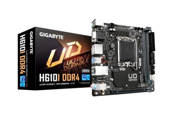 Gigabyte  H610I DDR4 moderkort – stöder Intel Core 14:e processorer, 4+1+1 Hybrid Digital VRM, upp till 3200MHz DDR4 (OC), 1xPCIe 3.0 M.2, GbE LAN, USB 3.2 Gen 1