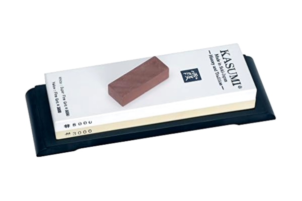 Kasumi  K-80002 Due Cigni japanska pennvässare stenar korn 3000/8000, 17,8 x 6 x 2,4 cm, vit/gul