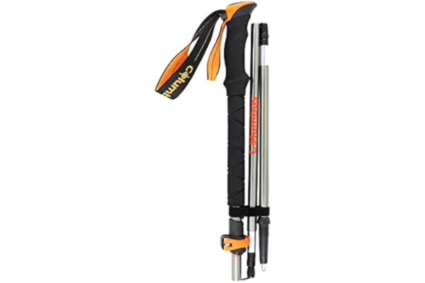Columbus  FAT02 Foldable Trekking Pole (Unit) G/O Hiking Stick, Adult Unisex, Grey/Orange (Multicoloured), One Size