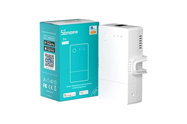 Sonoff SONOFF THR320 Origin 20A smart strömbrytare med temperatur och luftfuktighet, övervakning, kompatibel med Alexa/Google Home/IFTTT (TH10/16 uppgraderingsversion)