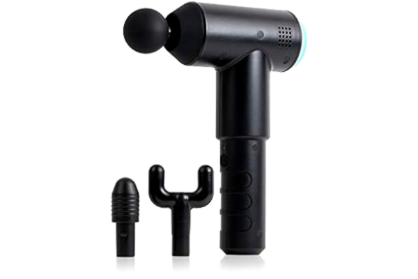 HoMedics , muskelmassagepistol, bärbar sjukgymnastikmassageapparat, professionell djup vävnad slagmassagepistol, 3 huvuden, uppladdningsbar, svart