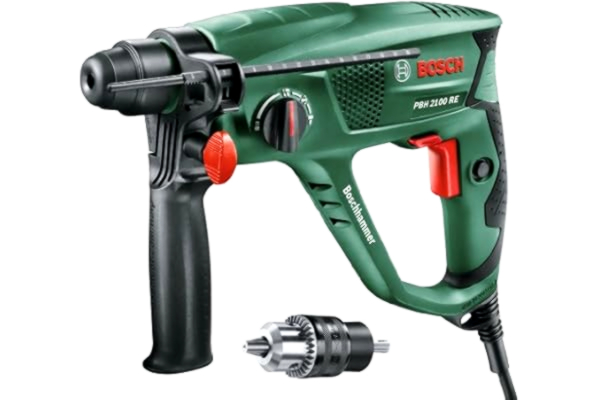 Bosch  boorhamer PBH 2100 SRE (550 Watt, met SDS-adapterboorhouder, in koffer), groen