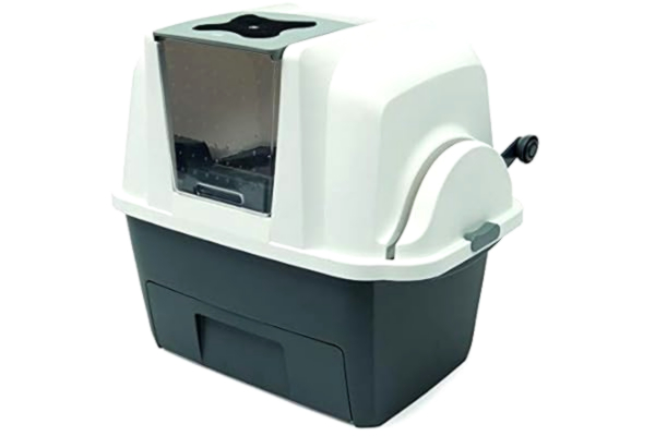 Catit catit Smart Sift Självrengörande Kattlåda, 26 x 19 x 25 cm, Mörkgrå/Vit