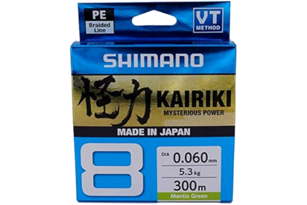 Shimano SHIMANO Kairiki 8, 300 meter, Mantis grön, 0,10 mm/6,5 kg, flätad fiskelina, 59WPLA68R01