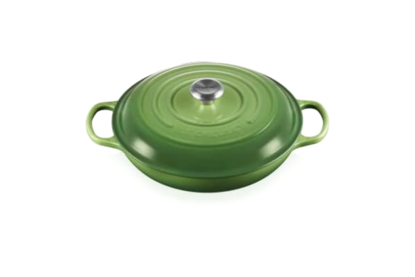 Le Creuset  Signature żeliwny garnek Gourmet, okrągły, Ø 26 cm, 2 l, do wszystkich rodzajów kuchenek, w tym także do kuchenek indukcyjnych 30 cm Bamboo, 21180304082430