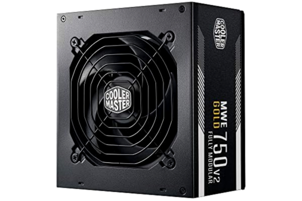 Cooler Master  MWE 750 Gold V2 Fully Modular PSU (EU-kontakt) - 80 PLUS Gold 750 W nätaggregat, platt svart kabeldragning, 120 mm HDB-fläkt, hög temperaturtröskel - 5 års garanti