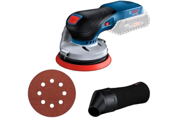Bosch  Professional 18V System sladdlös excenter slipmaskin GEX 18V-125 (inkl. sliprondell (125 mm), 1 x slippapper, dammpåse, 6 000–10 000 v/min, utan batteri och laddare, i kartong)