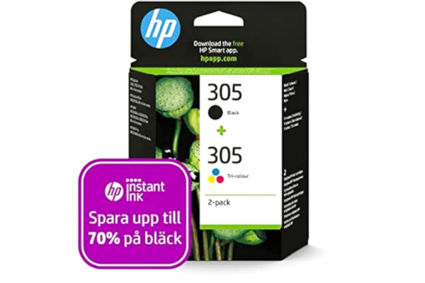 HP  Bläckpatron, Svart, Trefärgad, paket med 2