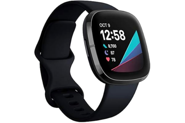 Fitbit  Sense Advanced Smartwatch with Tools for Heart Health, Stress Management & Skin Temperature Trends, Carbon/Graphite Stainless Steel